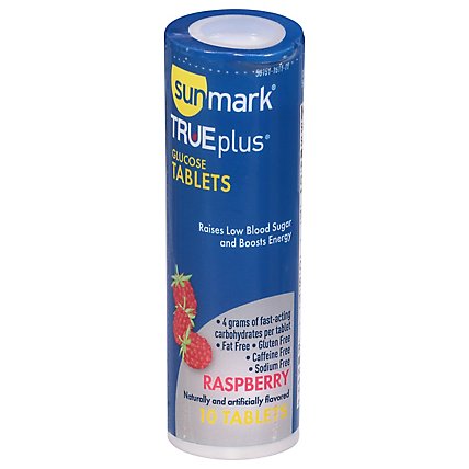 Sun Mark True Plus Raspberry Glucose Tabs 10 Ct - 10 Count - Image 1