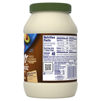 Kraft Mayo with Avocado Oil Reduced Fat Mayonnaise - 30 Fl. Oz. - Image 2