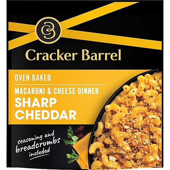 Cracker Barrel Macaroni & Cheese Dinner Oven Baked Sharp Cheddar Pouch - 12.3 Oz