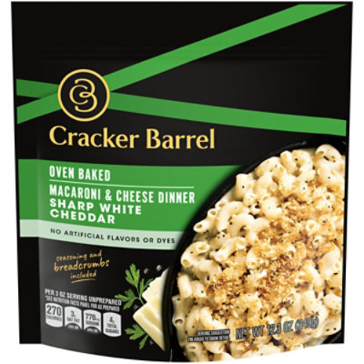 Cracker Barrel Sharp White Cheddar Oven Baked Macaroni & Cheese Dinner Pouch - 12.3 Oz - Image 5