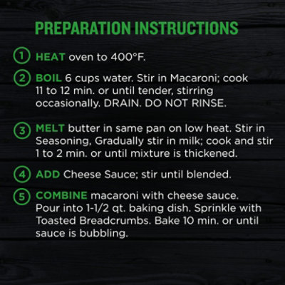 Cracker Barrel Sharp White Cheddar Oven Baked Macaroni & Cheese Dinner - 12.3 Oz - Image 2