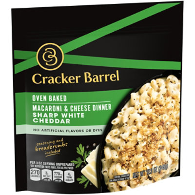 Cracker Barrel Sharp White Cheddar Oven Baked Macaroni & Cheese Dinner Pouch - 12.3 Oz - Image 7