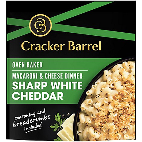 Cracker Barrel Macaroni & Cheese Dinner Oven Baked Sharp White Cheddar Pouch - 12.3 Oz