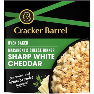 Cracker Barrel Macaroni & Cheese Dinner Oven Baked Sharp White Cheddar Pouch - 12.3 Oz