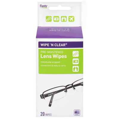 Flents Wipe 'N Clear Lens Wipes, Pre-Moistened - 20 wipes