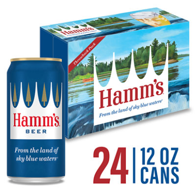 Hamms American Style Lager Beer 4.7% ABV Cans - 24-12 Fl. Oz. - Image 1