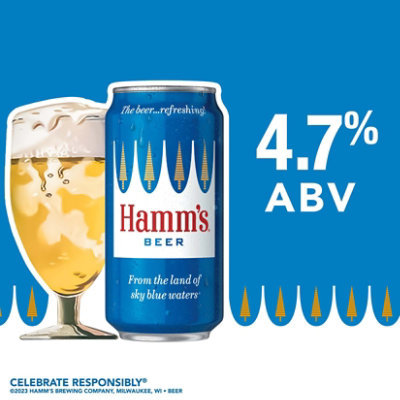 Hamms American Style Lager Beer 4.7% ABV Cans - 24-12 Fl. Oz. - Image 3