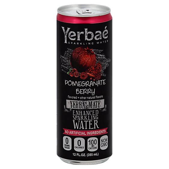 Yerbae Sparkling Water Enhanced Pomegranate Berry - 12 Fl. Oz.