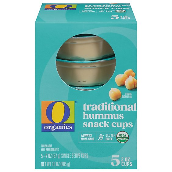 O Organic Traditional Hummus Snack Cups - 5-2 Oz.