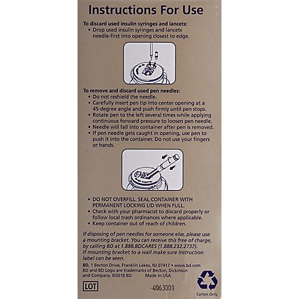 BD Home Sharps Container - Each - Image 3