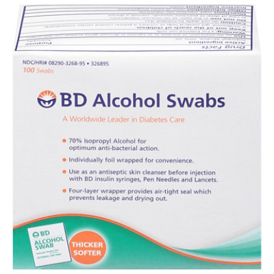 BD Alcohol Swabs - 100 Count - Image 3