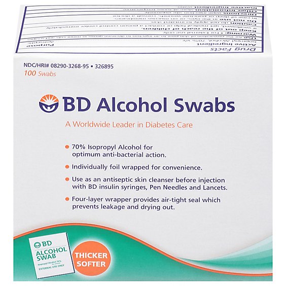 BD Alcohol Swabs - 100 Count