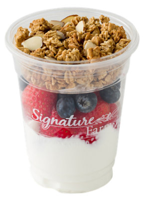 Produce Fresh Cut Fruit Parfait Strawberry Yogurt Low Fat With Strawberries & Blueberries - 13 Oz