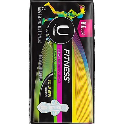 U by Kotex Fitness Pads Ultra Thin Heavy Flow - 26 Count - Image 4