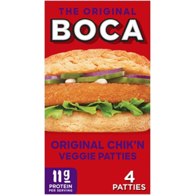 Boca Original Vegan Chiken Veggie Patties Box - 4 Count - Image 1