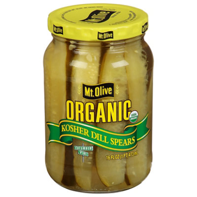 Mt. Olive Organic Pickles Kosher Dill Spears Fresh Pack - 16 Fl. Oz. - Image 2