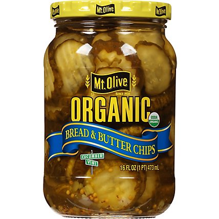 Mt. Olive Organic Pickles Bread & Butter Chips Fresh Pack - 16 Fl. Oz. - Image 2