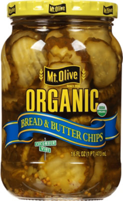 Mt. Olive Organic Pickles Bread & Butter Chips Fresh Pack - 16 Fl. Oz. - Image 1
