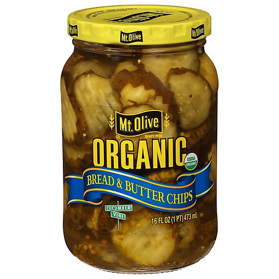 Mt. Olive Organic Pickles Bread & Butter Chips Fresh Pack - 16 Fl. Oz.