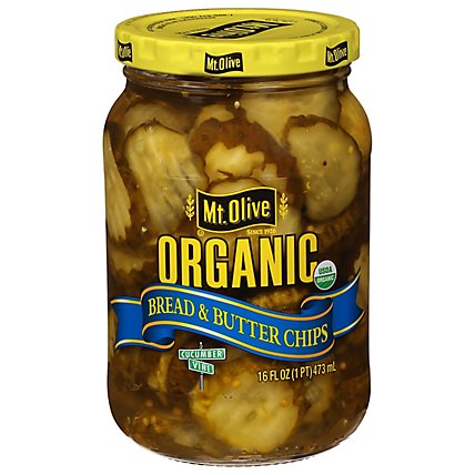 Mt. Olive Organic Pickles Bread & Butter Chips Fresh Pack - 16 Fl. Oz. - Image 1