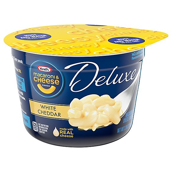 Kraft Deluxe White Cheddar Macaroni & Cheese Easy Microwavable Dinner Cup - 2.39 Oz