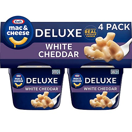 Kraft Deluxe White Cheddar Macaroni & Cheese Dinner Cups - 4-2.39 Oz - Image 1