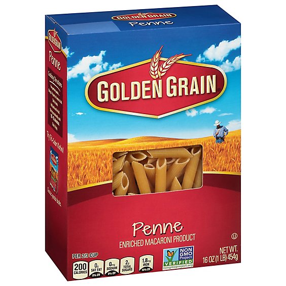 Golden Grain Pasta Macaroni Penne Box - 16 Oz