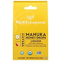Wedderspoon Organic Manuka Honey Drops Lemon With Bee Propolis - 4 Oz - Image 3