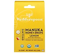 Wedderspoon Organic Manuka Honey Drops Lemon With Bee Propolis - 4 Oz