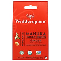 Wedderspoon Organic Manuka Honey Drops Ginger With Echinacea - 4 Oz - Image 1