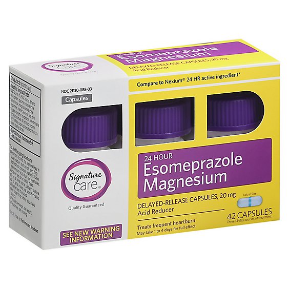 Signature Care Esomeprazole Magnesium 20mg Acid Reducer Delayed Release Capsule - 42 Count