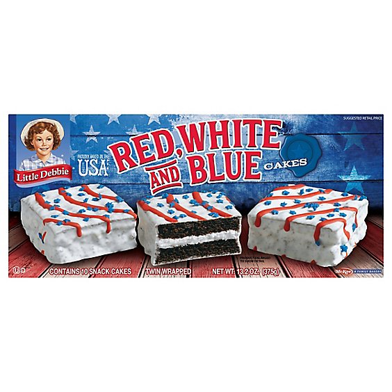 Little Debbie Cakes Red White and Blue Twin Wrapped Chocolate - 13.2 Oz