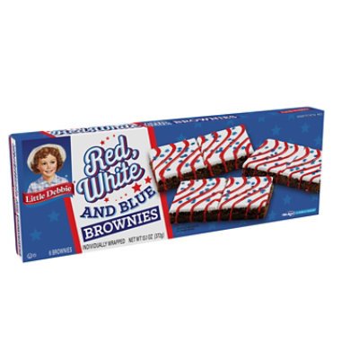 Little Debbie Brownies Iced Red White And Blue 6 Count - 13.10 Oz