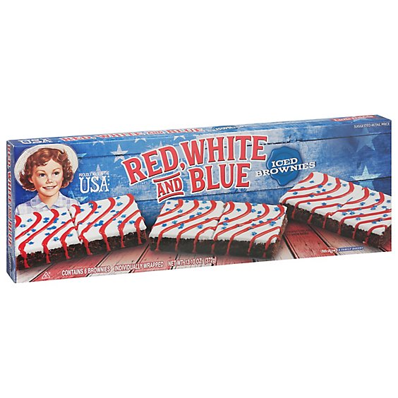 Little Debbie Brownies Iced Red White And Blue 6 Count - 13.10 Oz