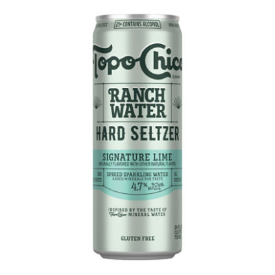 Topo Chico Hard Seltzer Ranch Water Original Hard Seltzer Beer 4.7% ABV Cans - 24 Fl. Oz. - Image 1