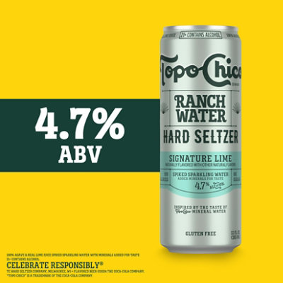 Topo Chico Hard Seltzer Ranch Water Original Hard Seltzer 4.7% ABV Can - 24 Fl. Oz. - Image 2