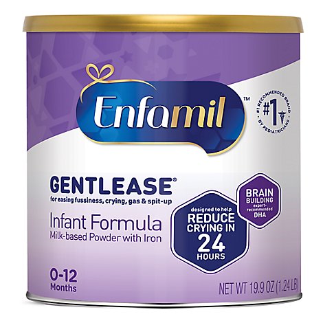 Enfamil Gentlease Infant Formula Milk Based With Iron Powder Can - 19.9 Oz