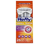 Hefty Trash Bags Small Flap Tie 4 Gallon Lavender & Sweet Vanilla Scent - 26 Count