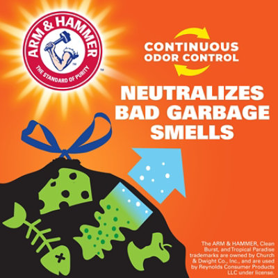 Hefty Trash Bags Drawstring Ultra Strong ARM & HAMMER White 30 Gallon Pine Breeze - 25 Count - Image 4