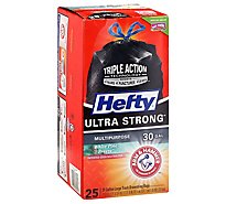 Hefty Trash Bags Drawstring Ultra Strong ARM & HAMMER White 30 Gallon Pine Breeze - 25 Count