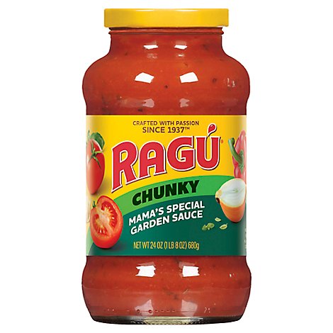 RAGU Chunky Pasta Sauce Mamas Special Garden Sauce Jar - 24 Oz