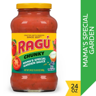 RAGU Chunky Pasta Sauce Mamas Special Garden Sauce Jar - 24 Oz