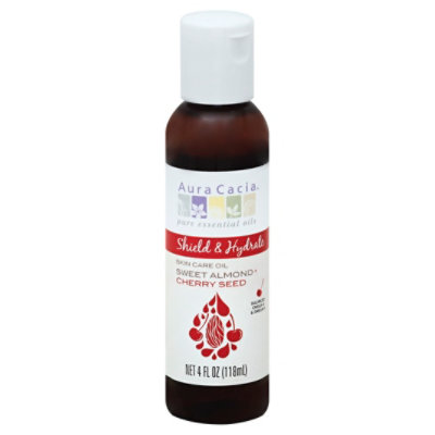 Aura Cacia Shield & Hydrate Sweet Almond Cherry Seed Skin Oil - 4 Fl. Oz.