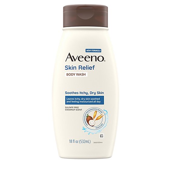 Aveeno Active Naturals Body Wash Skin Relief Gentle Scent Nourishing Coconut - 18 Fl. Oz.