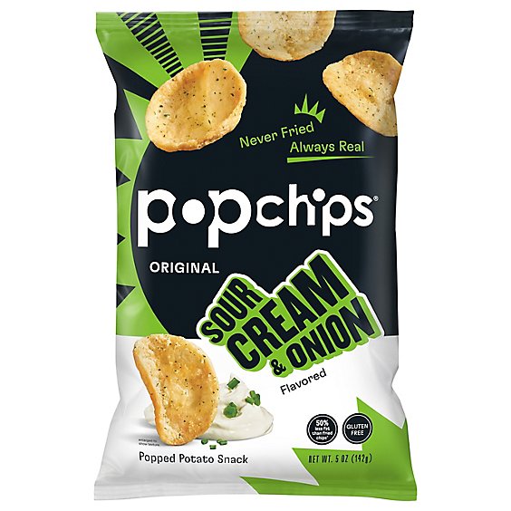 popchips Popped Chip Snack Sour Cream & Onion - 5 Oz