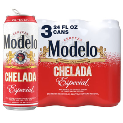 Modelo Chelada Especial Mexican Import Flavored Beer 3.5% ABV Can - 3-24 Fl. Oz.