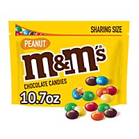 M&M'S Peanut Milk Chocolate Candy Sharing Size Bag - 10.7 Oz - Image 1