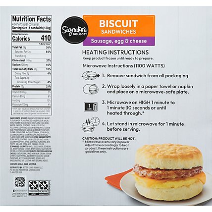Signature SELECT Sausage Egg Cheese Biscuit Sandwich - 18.4 Oz - Image 6