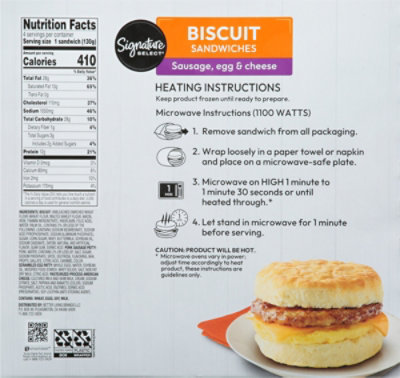 Signature SELECT Sausage Egg Cheese Biscuit Sandwich - 18.4 Oz - Image 6