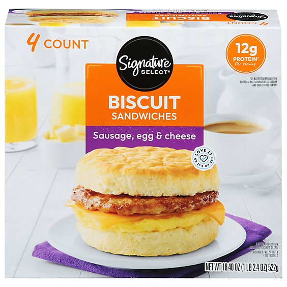 Signature SELECT Sausage Egg Cheese Biscuit Sandwich - 18.4 Oz